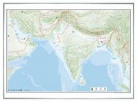 世界地方別白地図 レリーフ入り ( ボード ) 南アジア
