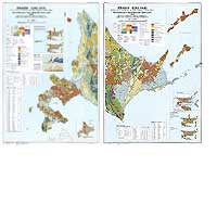 北海道(東部・西部 2枚組) - 鉱物資源図