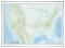 世界地方別白地図 レリーフ入り ( ボード ) 北アメリカ中心部