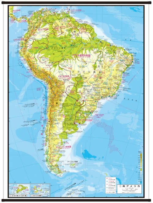 世界州別地図 南アメリカ 世界州別地図 掛図 M 地図のご購入は 地図の専門店 マップショップ ぶよお堂