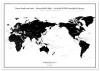世界地図ポスター / 白とブラック(日本中心)