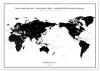 世界地図ポスター / ブラックとホワイト ( 日本中心 )