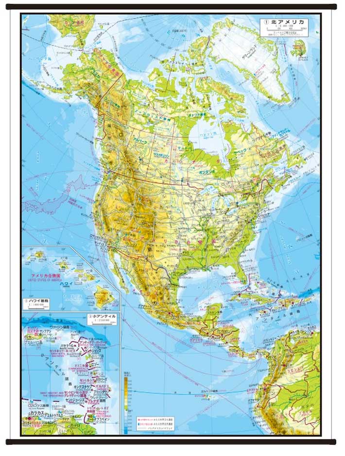 世界州別地図 北アメリカ 世界州別地図 掛図 M 地図のご購入は 地図の専門店 マップショップ ぶよお堂