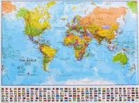 World Wall Map with Flags, Small