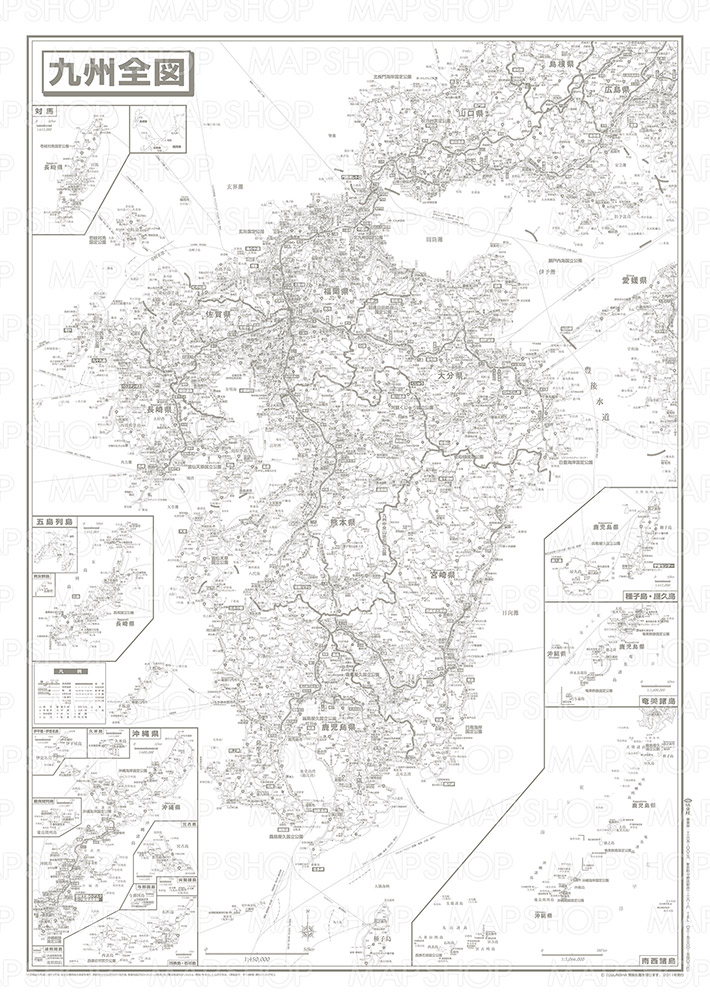 九州全図 地方別白地図シリーズ ダウンロード販売 地図のご購入は