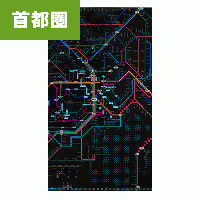 鉄道路線図チケットホルダー 首都圏 日本語 ブラック