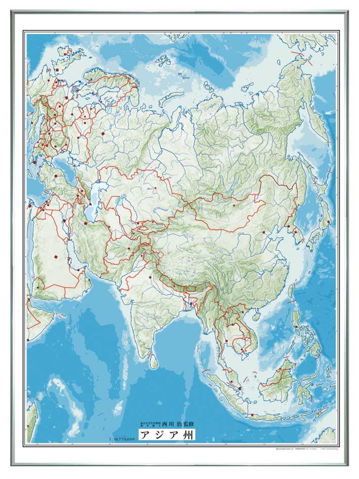 世界州別白地図 レリーフ入り ボード アジア州 白地図 地図のご購入は 地図の専門店 マップショップ ぶよお堂