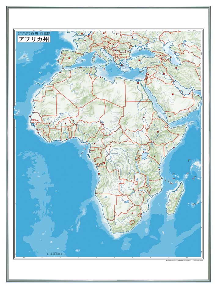 世界州別白地図 レリーフ入り ボード アフリカ州 白地図 地図のご購入は 地図の専門店 マップショップ ぶよお堂
