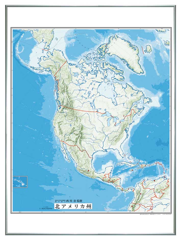 世界州別白地図 レリーフ入り ボード 北アメリカ州 白地図 地図のご購入は 地図の専門店 マップショップ ぶよお堂