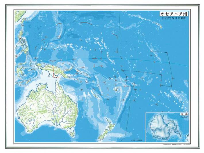 世界州別白地図 レリーフ入り ボード オセアニア州 白地図 地図のご購入は 地図の専門店 マップショップ ぶよお堂