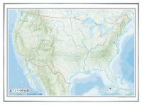 世界地方別白地図 レリーフ入り ( ボード ) 北アメリカ中心部