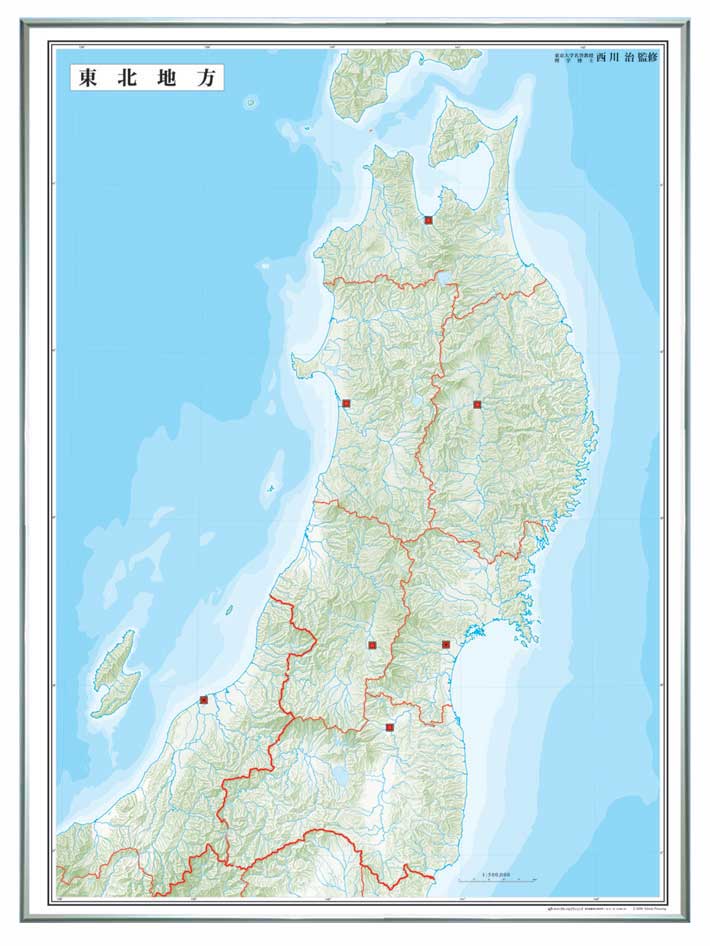 日本地方別白地図 レリーフ入り ボード 東北地方 白地図 地図のご購入は 地図の専門店 マップショップ ぶよお堂