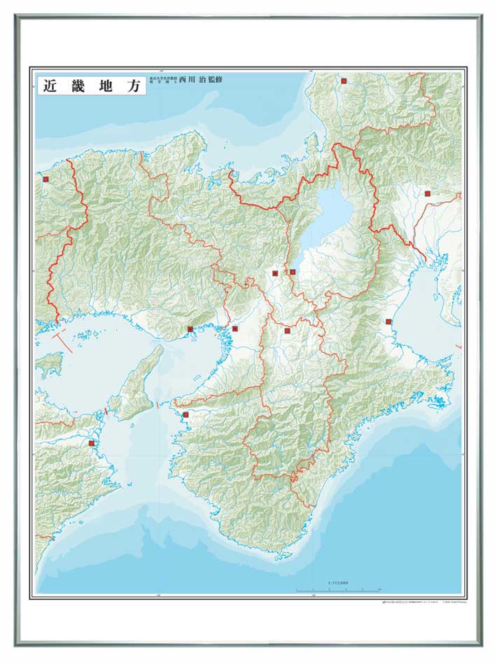 日本地方別白地図 レリーフ入り ボード 近畿地方 白地図 地図のご購入は 地図の専門店 マップショップ ぶよお堂