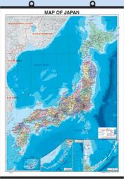 英文日本地図 中判 行政 ( タペストリー )