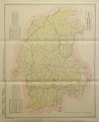 復刻古地図 東京市15区近傍34町村 番地界入 25.北豊島郡長崎村・豊多摩郡落合村