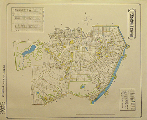 復刻古地図 東京市15区近傍34町村 番地界入 9.牛込區全圖 / 地図のご