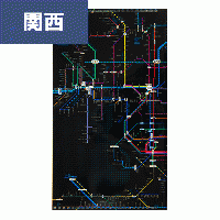 鉄道路線図チケットホルダー関西日本語ブラック