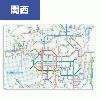 鉄道路線図下敷き 関西 日本語