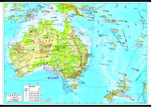 M世界州別地図 オセアニア 世界州別地図 掛図 M 地図のご購入は 地図の専門店 マップショップ ぶよお堂