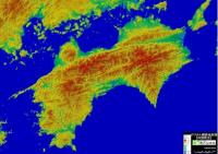 四国周辺 - デジタル標高地形図
