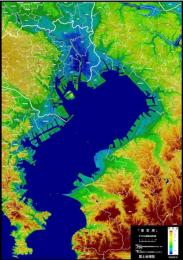 東京湾 - デジタル標高地形図