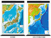 両面日本地図 日本・日本とその周辺 中判 ( 布軸製 )