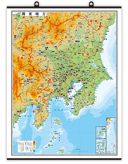 関東地方 タペストリー 日本地方別地図 地図のご購入は 地図の専門店 マップショップ ぶよお堂