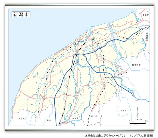 市区町村 安全と健康のための施設記号入り地図 ( タペストリー