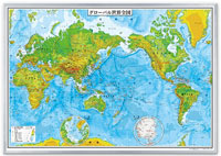 世界地図 大 地勢 ( ボード )