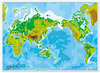 世界地図 地勢 ( マグシート )