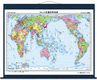 正積世界大地図 小判 行政 ( 布軸製 )