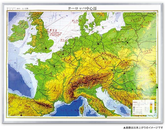 ヨーロッパ中心部 大 ボード 世界地方別地図 地図のご購入は 地図の専門店 マップショップ ぶよお堂