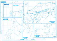 日本地方別白地図セット