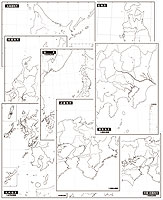 日本地方別白地図セット ( 大 )