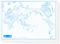 世界全図 白地図 50枚セット