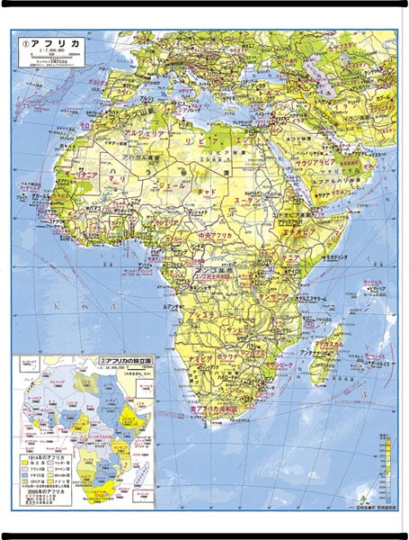 世界州別地図 アフリカ 世界州別地図 掛図 M 地図のご購入は 地図の専門店 マップショップ ぶよお堂