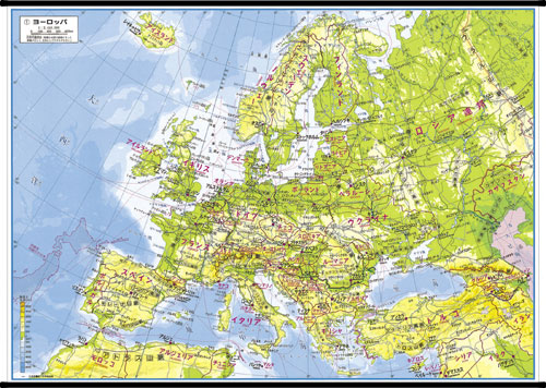 世界州別地図 ヨーロッパ 世界州別地図 掛図 M 地図のご購入は 地図の専門店 マップショップ ぶよお堂