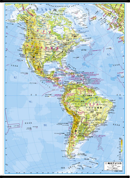 世界州別地図 南北アメリカ 世界州別地図 掛図 M 地図のご購入は 地図の専門店 マップショップ ぶよお堂