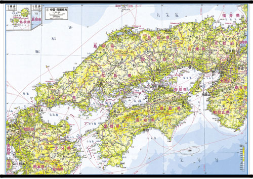 日本地方別地図 中国 四国地方 地図掛図 M 地図のご購入は 地図の専門店 マップショップ ぶよお堂