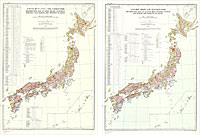 日本鉱床分布図 (金・銀等,硫黄・硫化鉄等)(2枚組) - 200万分の1地質編集図