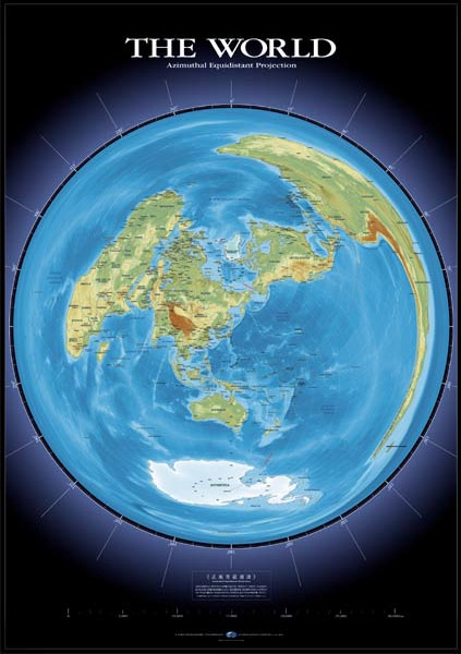 正距方位図法 ワールドマップ コレクション 地図のご購入は 地図の専門店 マップショップ ぶよお堂