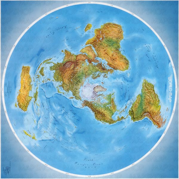 北極中心ワールド ラミネート加工 世界地図 地図のご購入は
