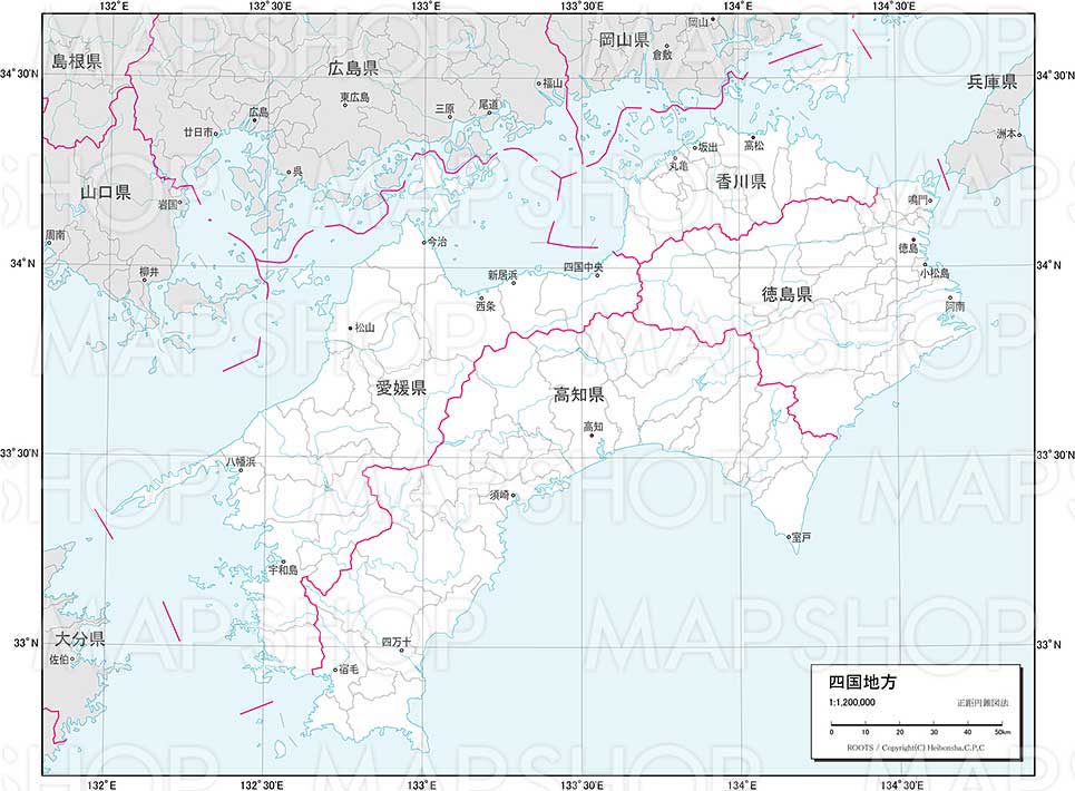 最高かつ最も包括的な四国 地図 素材 最高の花の画像