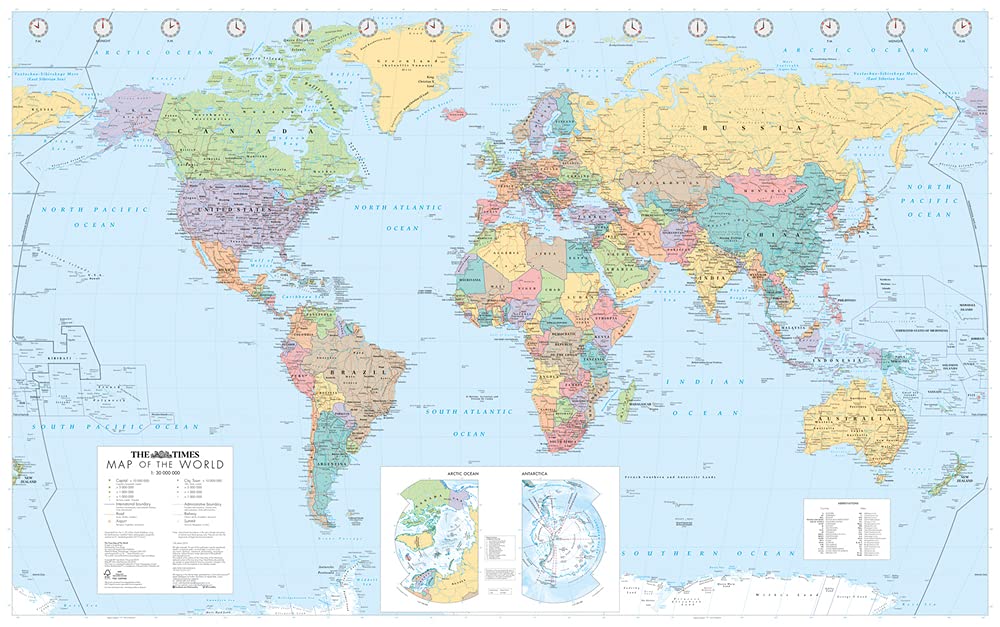 The Times Map Of The World 世界地図 ヨーロッパ中心 Collins 地図のご購入は 地図の専門店 マップショップ ぶよお堂