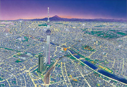 多摩川・野川散策絵地図2冊セット　松村　昭　散策絵巻 絵図・鳥瞰図 / 地図のご購入は「地図の専門店 マップショップ