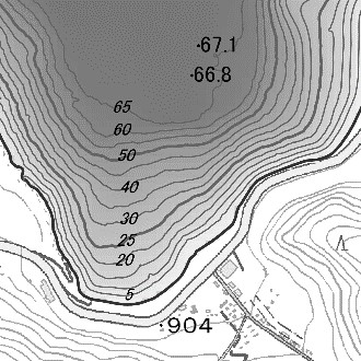 湖沼図 段彩図(1色)